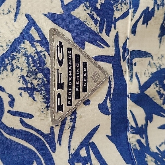 Columbia PFG Super Tamiami, Omni-Shade, Short-Sleeved, Blue/Gray Fish, Sz Small - Picture 6 of 9